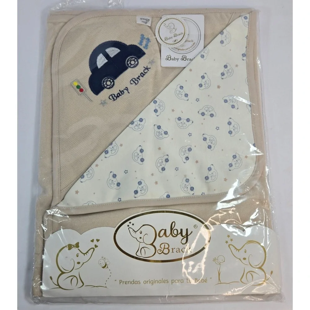 Baby Brack Baby Towel & Hooded Blanket Gift Set Blue Cotton New Sealed
